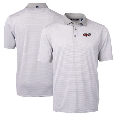 Men's Cutter & Buck Gray Lansing Lugnuts Big Tall Virtue Eco Pique Micro Stripe Recycled Polo