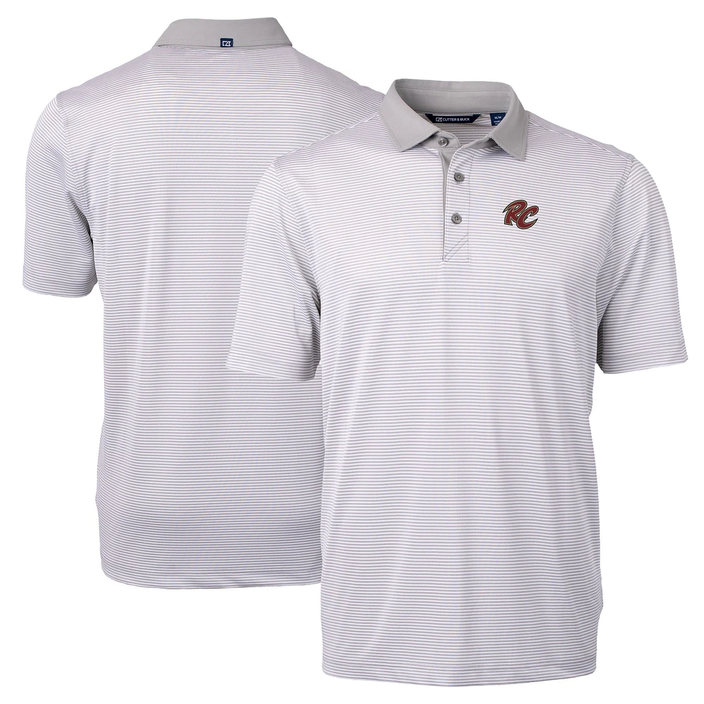 Men's Cutter & Buck Gray Sacramento River Cats Big Tall Virtue Eco Pique Micro Stripe Recycled Polo