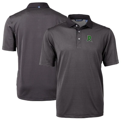 Men's Cutter & Buck Black Dayton Dragons Big Tall Virtue Eco Pique Micro Stripe Recycled Polo