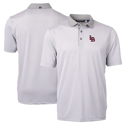 Men's Cutter & Buck Gray Louisville Bats Big Tall Virtue Eco Pique Micro Stripe Recycled Polo