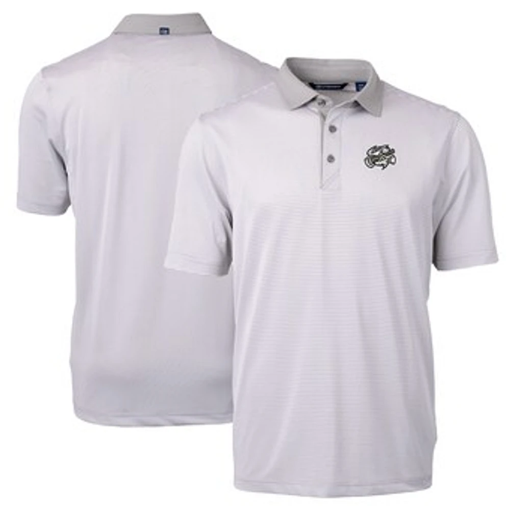 Men's Cutter & Buck Gray Omaha Storm Chasers Big Tall Virtue Eco Pique Micro Stripe Recycled Polo