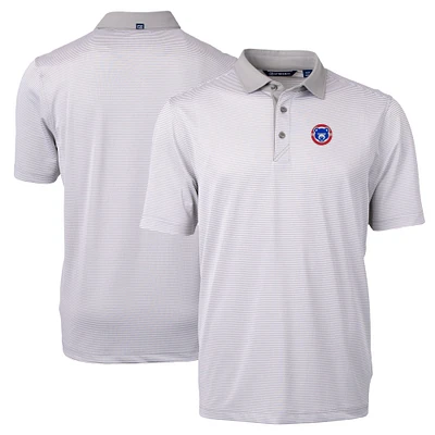 Men's Cutter & Buck Gray South Bend Cubs Big Tall Virtue Eco Pique Micro Stripe Recycled Polo