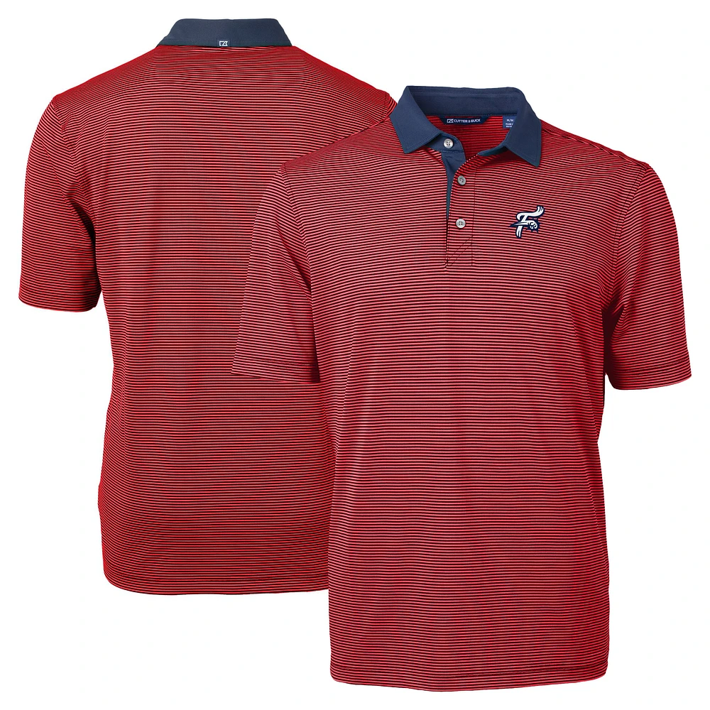 Men's Cutter & Buck Reading Fightin Phils Big Tall Virtue Eco Pique Micro Stripe Recycled Polo