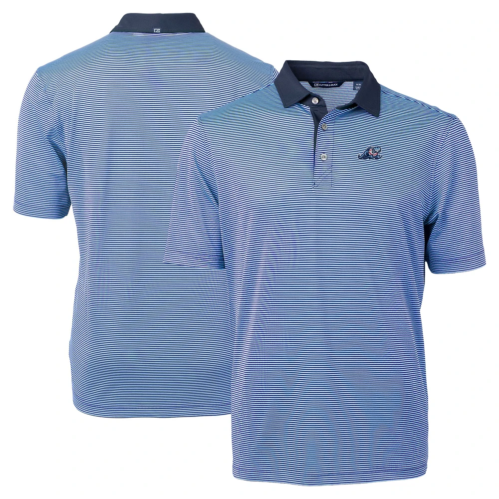 Men's Cutter & Buck Powder Blue West Michigan Whitecaps Big Tall Virtue Eco Pique Micro Stripe Recycled Polo