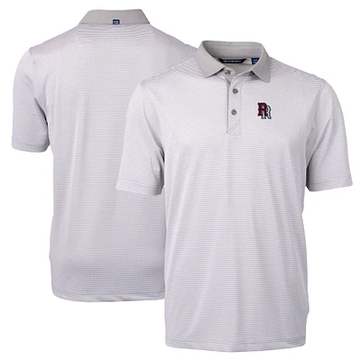Men's Cutter & Buck Gray Round Rock Express Big Tall Virtue Eco Pique Micro Stripe Recycled Polo