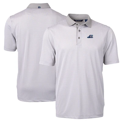 Men's Cutter & Buck Gray West Michigan Whitecaps Big Tall Virtue Eco Pique Micro Stripe Recycled Polo