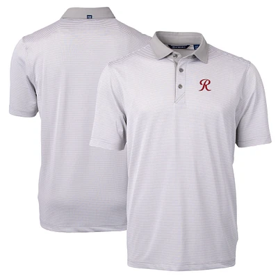 Men's Cutter & Buck Gray Tacoma Rainiers Big Tall Virtue Eco Pique Micro Stripe Recycled Polo
