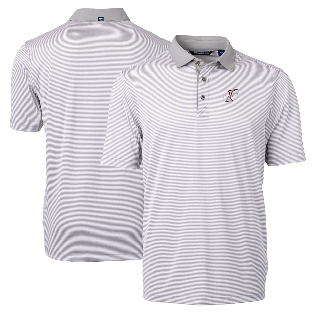 Men's Cutter & Buck Gray Albuquerque Isotopes Big Tall Virtue Eco Pique Micro Stripe Recycled Polo