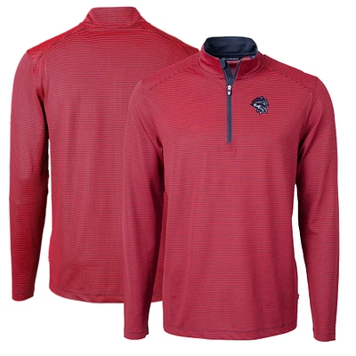 Men's Cutter & Buck Binghamton Rumble Ponies Big Tall Virtue Eco Pique Micro Stripe Recycled Quarter-Zip Pullover