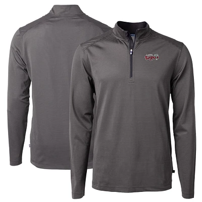 Men's Cutter & Buck Lansing Lugnuts Big Tall Virtue Eco Pique Micro Stripe Recycled Quarter-Zip Pullover