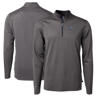 Men's Cutter & Buck Lehigh Valley IronPigs Big Tall Virtue Eco Pique Micro Stripe Recycled Quarter-Zip Pullover