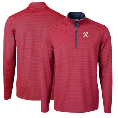 Men's Cutter & Buck Tacoma Rainiers Big Tall Virtue Eco Pique Micro Stripe Recycled Quarter-Zip Pullover