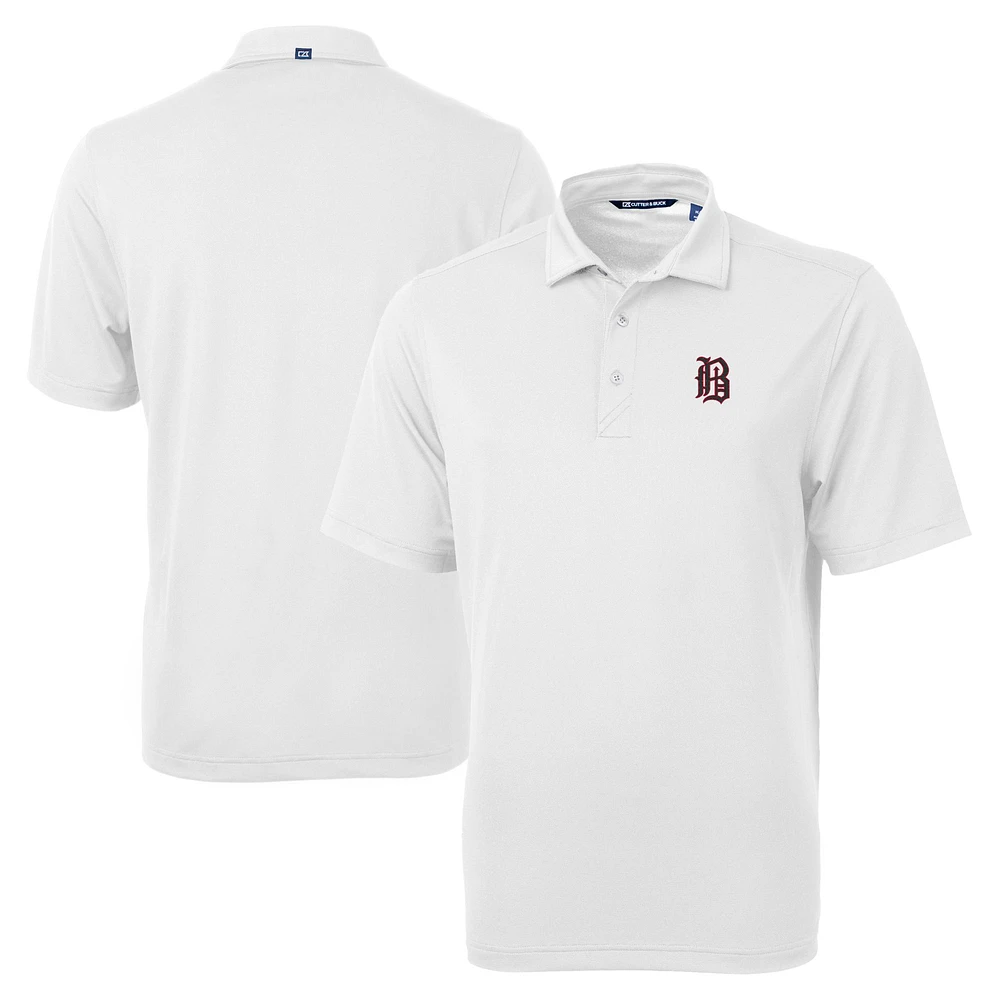 Men's Cutter & Buck White Birmingham Barons Big Tall Virtue Eco Pique Recycled Polo