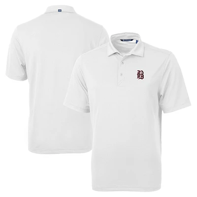 Men's Cutter & Buck White Birmingham Barons Big Tall Virtue Eco Pique Recycled Polo