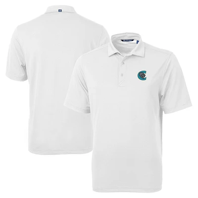 Men's Cutter & Buck White Charlotte Knights Big Tall Virtue Eco Pique Recycled Polo