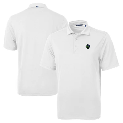 Men's Cutter & Buck White Hillsboro Hops Big Tall Virtue Eco Pique Recycled Polo