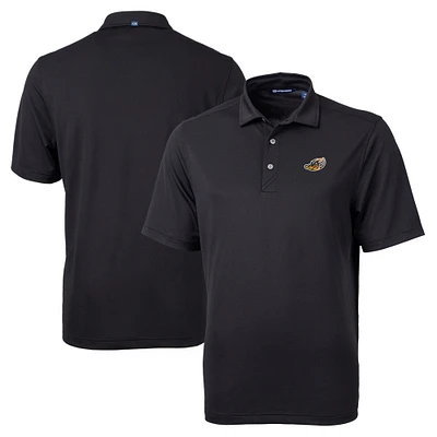 Men's Cutter & Buck Black Akron RubberDucks Big Tall Virtue Eco Pique Recycled Polo