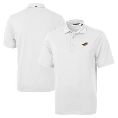 Men's Cutter & Buck White Akron RubberDucks Big Tall Virtue Eco Pique Recycled Polo