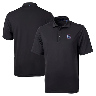 Men's Cutter & Buck Black New Hampshire Fisher Cats Big Tall Virtue Eco Pique Recycled Polo