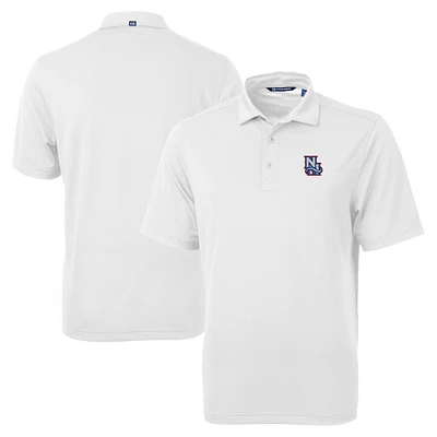 Men's Cutter & Buck White New Hampshire Fisher Cats Big Tall Virtue Eco Pique Recycled Polo