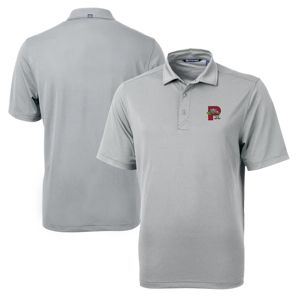 Men's Cutter & Buck Gray Portland Sea Dogs Big Tall Virtue Eco Pique Recycled Polo
