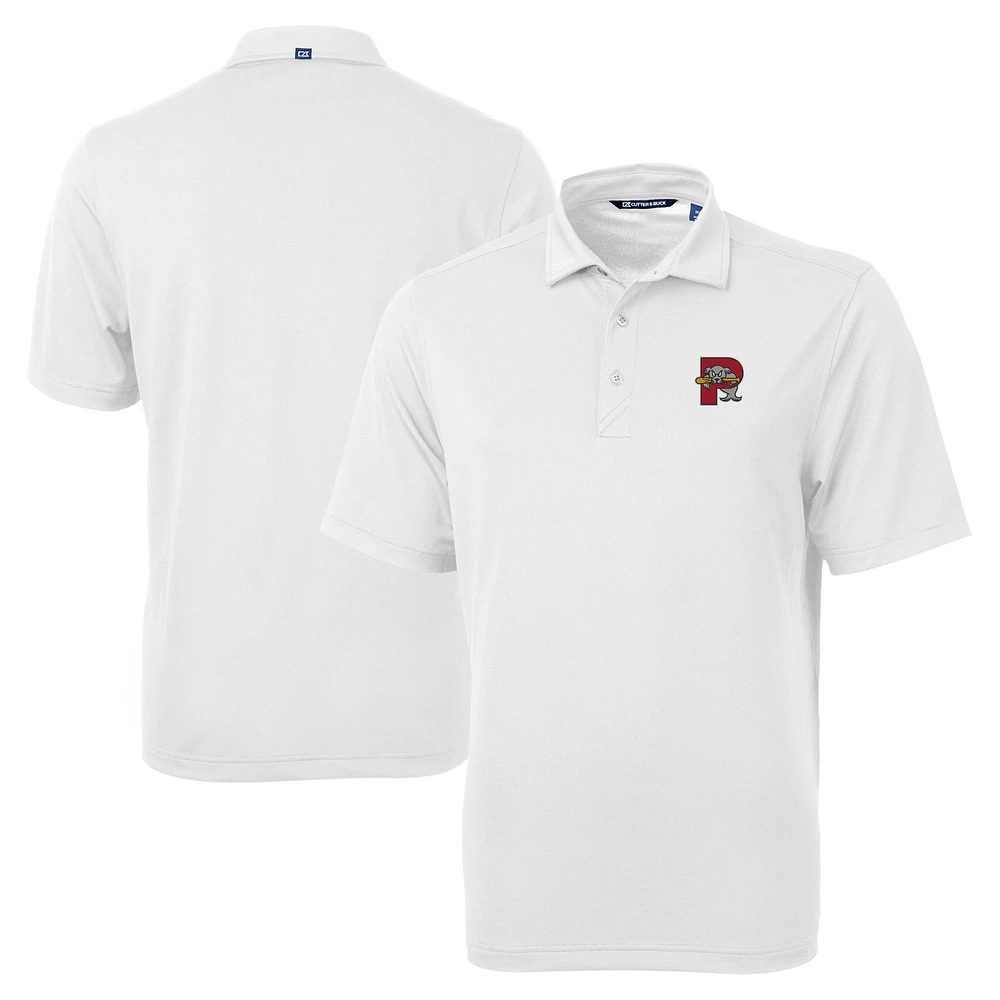Men's Cutter & Buck White Portland Sea Dogs Big Tall Virtue Eco Pique Recycled Polo