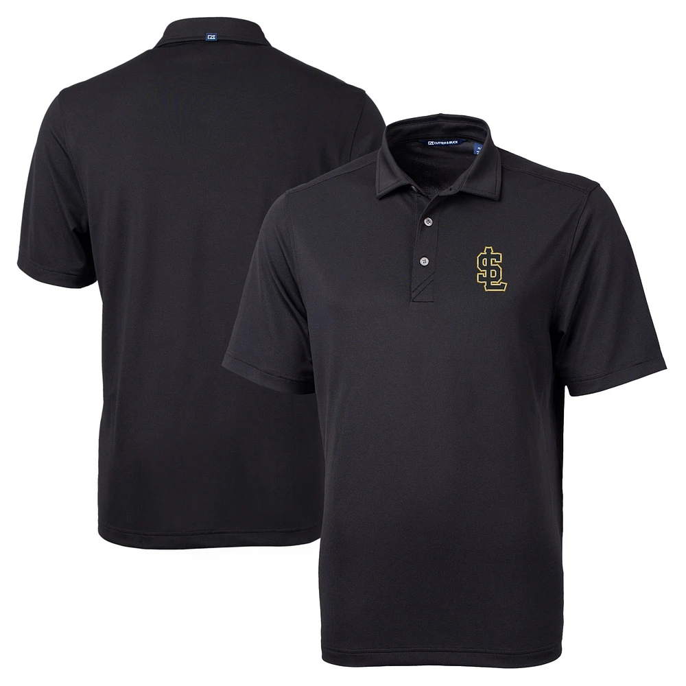 Men's Cutter & Buck Black Salt Lake Bees Big Tall Virtue Eco Pique Recycled Polo