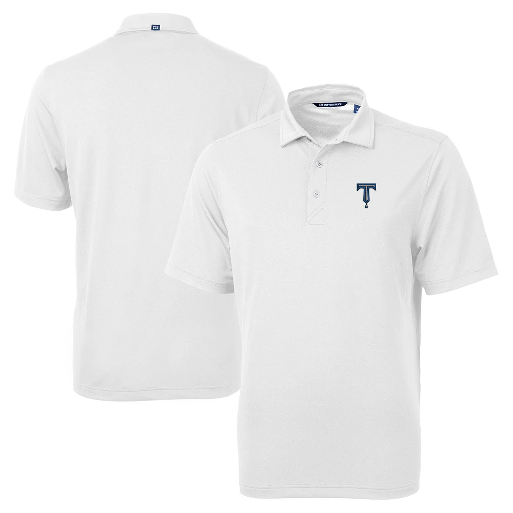 Men's Cutter & Buck White Tulsa Drillers Big Tall Virtue Eco Pique Recycled Polo