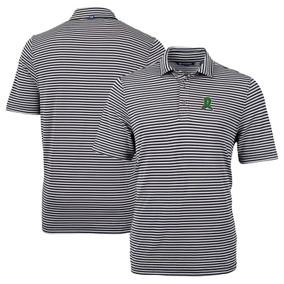 Men's Cutter & Buck Black Dayton Dragons Big Tall Virtue Eco Pique Stripe Recycled DryTec Polo