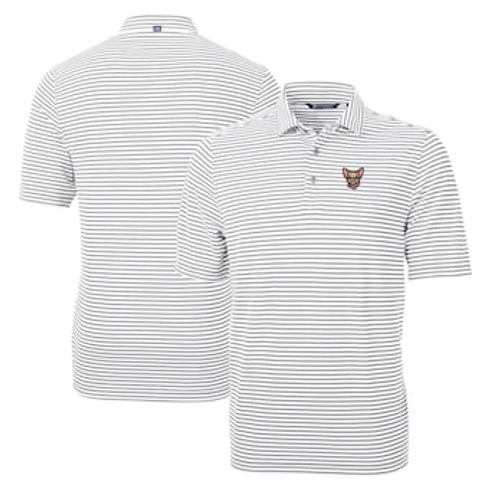 Men's Cutter & Buck Gray El Paso Chihuahuas Big Tall Virtue Eco Pique Stripe Recycled DryTec Polo