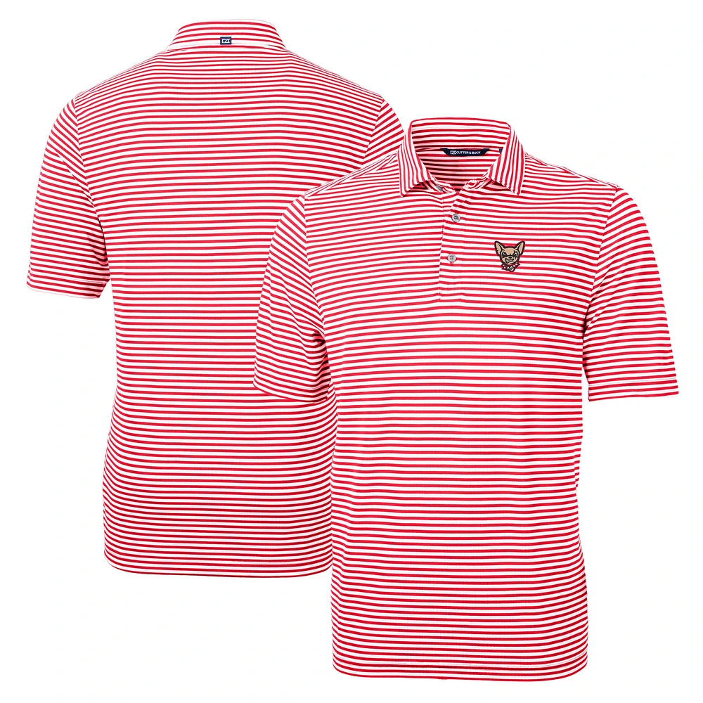 Men's Cutter & Buck Red El Paso Chihuahuas Big Tall Virtue Eco Pique Stripe Recycled DryTec Polo