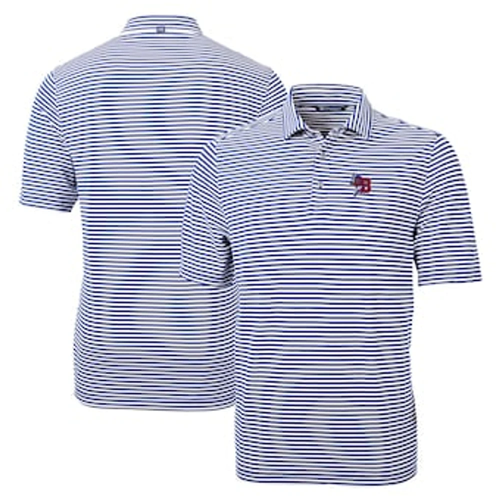 Men's Cutter & Buck Buffalo Bisons Big Tall Virtue Eco Pique Stripe Recycled DryTec Polo