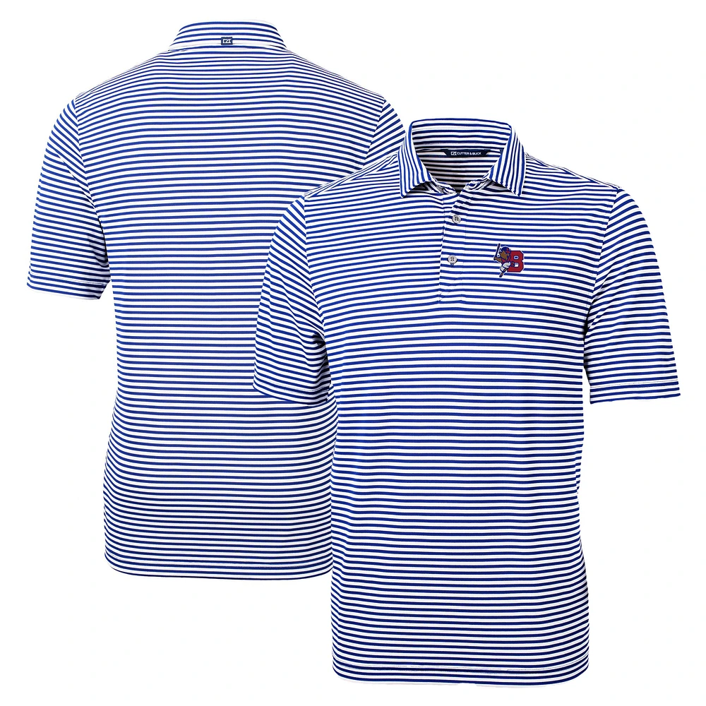 Men's Cutter & Buck Buffalo Bisons Big Tall Virtue Eco Pique Stripe Recycled DryTec Polo