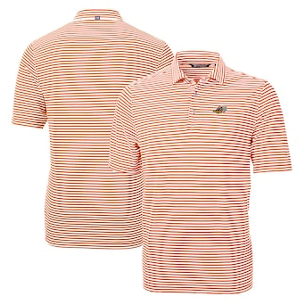 Men's Cutter & Buck Akron RubberDucks Big Tall Virtue Eco Pique Stripe Recycled DryTec Polo