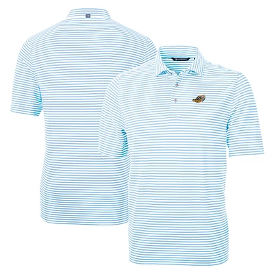 Men's Cutter & Buck Powder Blue Akron RubberDucks Big Tall Virtue Eco Pique Stripe Recycled DryTec Polo