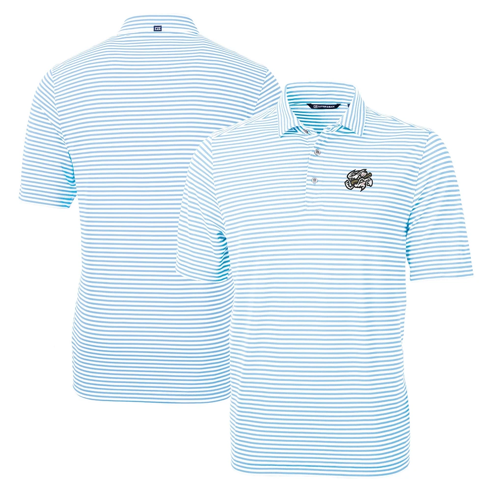 Men's Cutter & Buck Powder Blue Omaha Storm Chasers Big Tall Virtue Eco Pique Stripe Recycled DryTec Polo