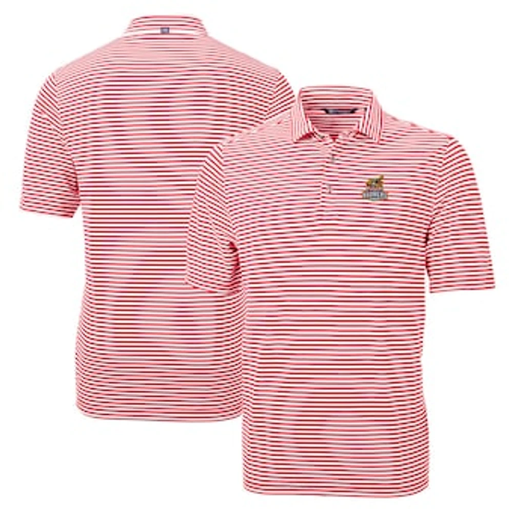 Men's Cutter & Buck Toledo Mud Hens Big Tall Virtue Eco Pique Stripe Recycled DryTec Polo