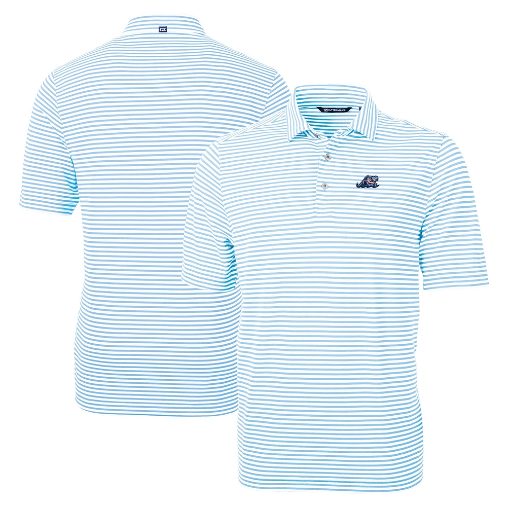 Men's Cutter & Buck Powder Blue West Michigan Whitecaps Big Tall Virtue Eco Pique Stripe Recycled DryTec Polo