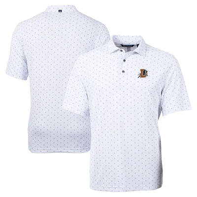 Men's Cutter & Buck White Durham Bulls Big Tall Virtue Eco Pique Tile Print Recycled Polo