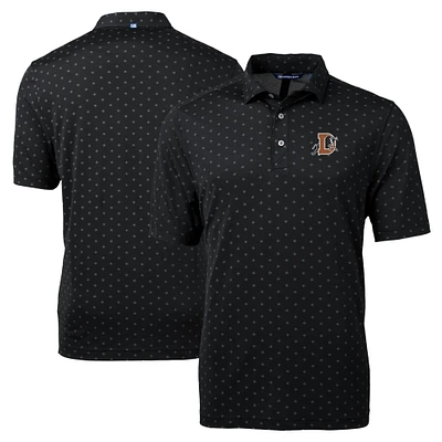 Men's Cutter & Buck Black Durham Bulls Big Tall Virtue Eco Pique Tile Print Recycled Polo