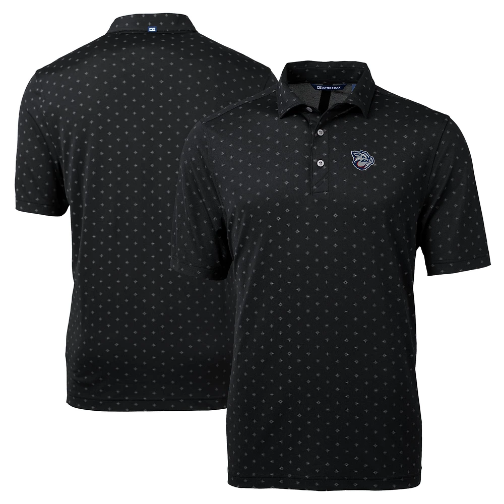 Men's Cutter & Buck Black Lehigh Valley IronPigs Big Tall Virtue Eco Pique Tile Print Recycled Polo