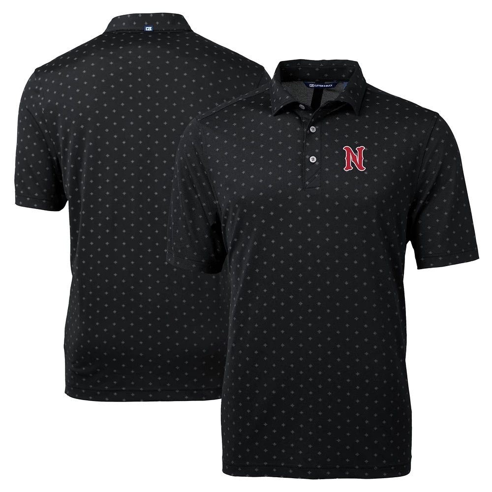 Men's Cutter & Buck Black Nashville Sounds Big Tall Virtue Eco Pique Tile Print Recycled Polo