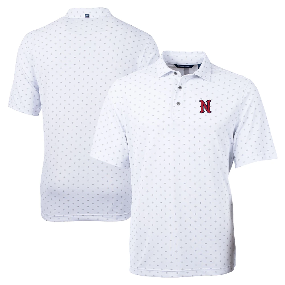 Men's Cutter & Buck White Nashville Sounds Big Tall Virtue Eco Pique Tile Print Recycled Polo