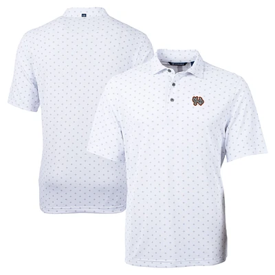 Men's Cutter & Buck White Norfolk Tides Big Tall Virtue Eco Pique Tile Print Recycled Polo