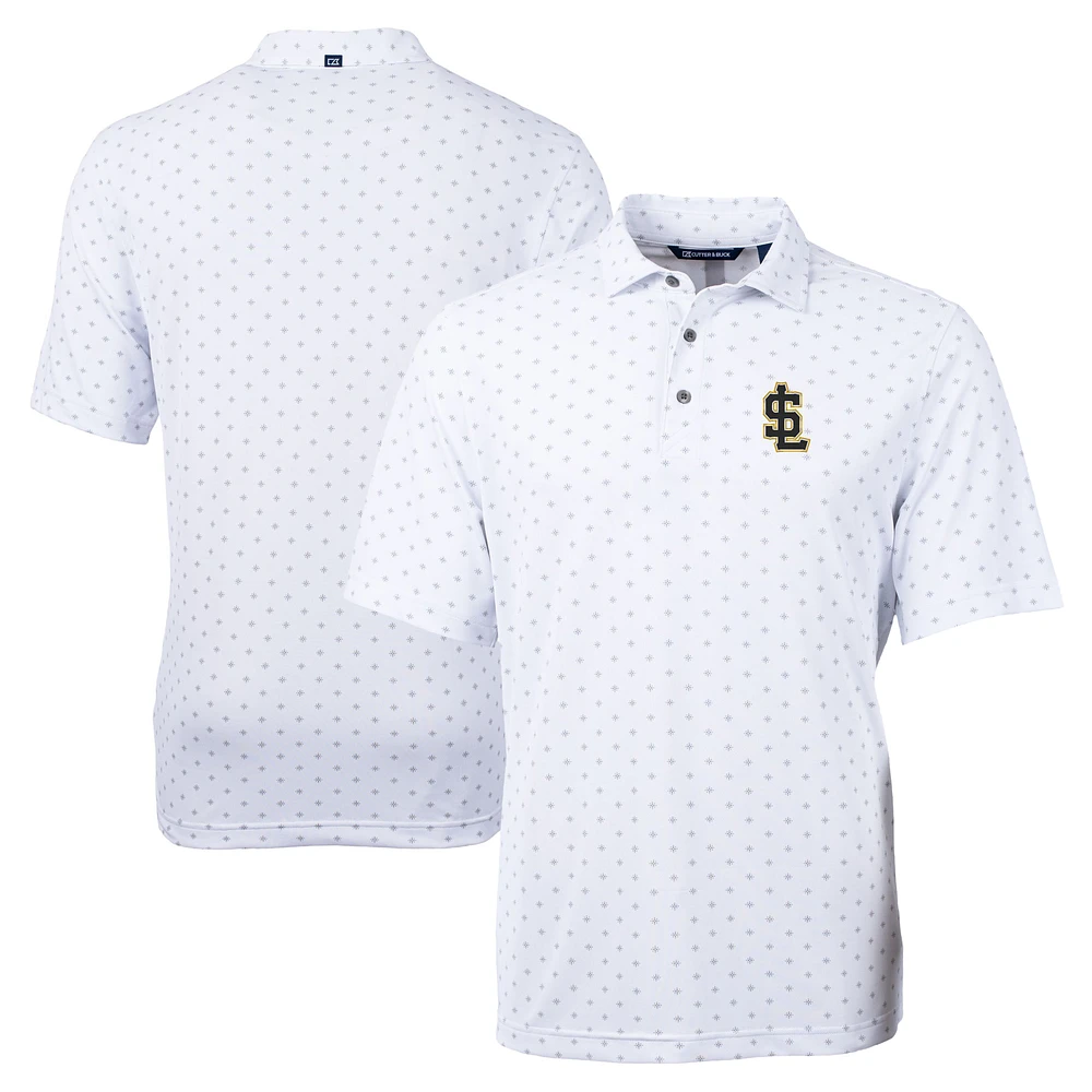 Men's Cutter & Buck Salt Lake Bees Big Tall Virtue Eco Pique Tile Print Recycled Polo