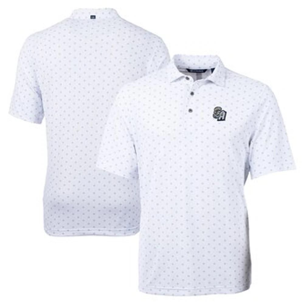 Men's Cutter & Buck White San Antonio Missions Big Tall Virtue Eco Pique Tile Print Recycled Polo