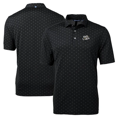 Men's Cutter & Buck Black Omaha Storm Chasers Big Tall Virtue Eco Pique Tile Print Recycled Polo