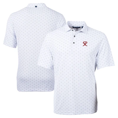 Men's Cutter & Buck White Tacoma Rainiers Big Tall Virtue Eco Pique Tile Print Recycled Polo