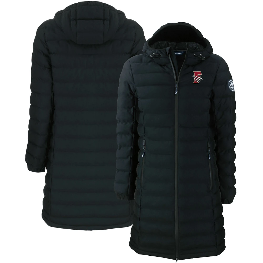 Women's Cutter & Buck Black Fresno Grizzlies Mission Ridge Repreve Eco Insulated Long Puffer Jacket