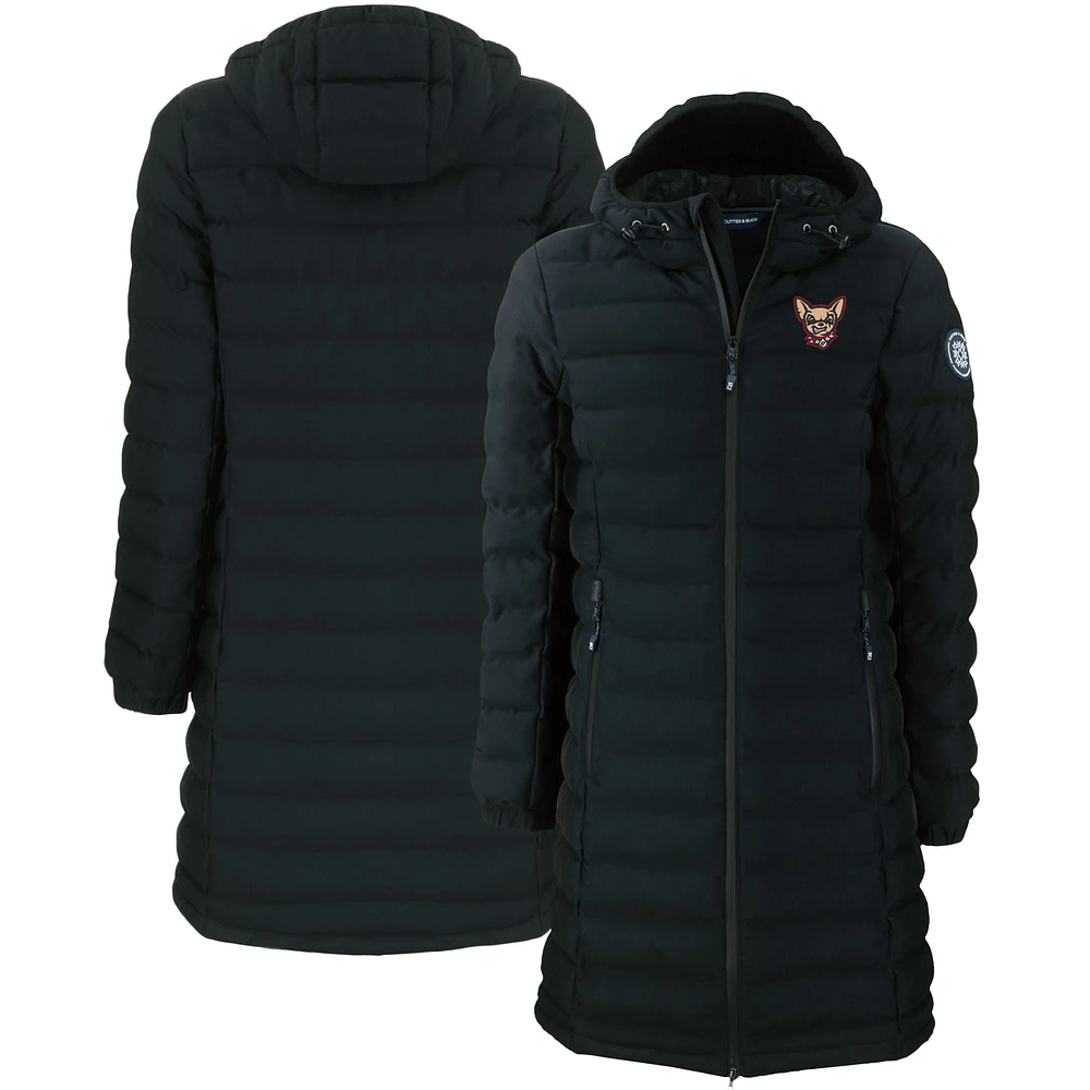Women's Cutter & Buck Black El Paso Chihuahuas Mission Ridge Repreve Eco Insulated Long Puffer Jacket